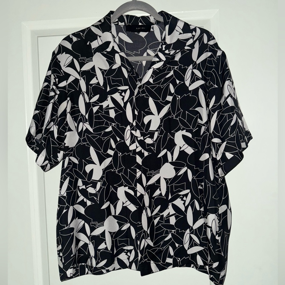 Amiri Playboy Silk Shirt - Black